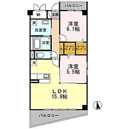 エレガントヴィラ 2LDKの間取図画像