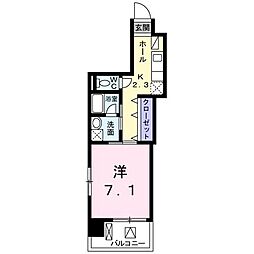 ブローテ湘南 1Kの間取図画像