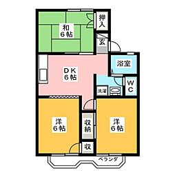 ルネ松洋 3DKの間取図画像