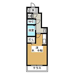 ライフシティ湘南 ワンルームの間取図画像