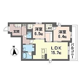 プラスシティ藤沢 2LDKの間取図画像