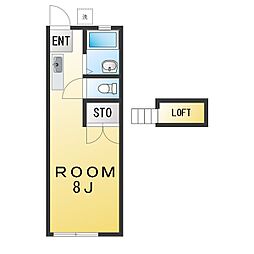 シティハイツ浅野 ワンルームの間取図画像