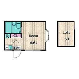 グリーンヒルズ横浜 1階ワンルームの間取り