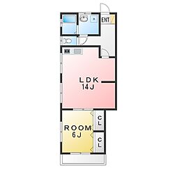 サニーヒル 1LDKの間取図画像