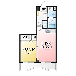 辰巳興産ビル 1LDKの間取図画像