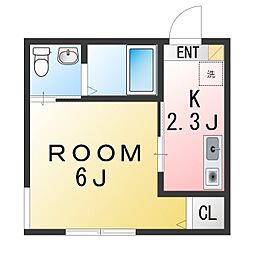 グランベース横濱 1Kの間取図画像