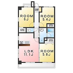 ハートヒルズ上大岡 3LDKの間取図画像