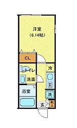 横浜市緑区鴨居3丁目アパート 1Kの間取図画像