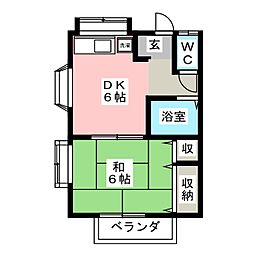 セイユウハイツ 1DKの間取図画像