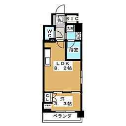 デュオステージ中山 1LDKの間取図画像