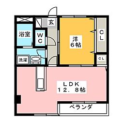 マルトミビル 1LDKの間取図画像