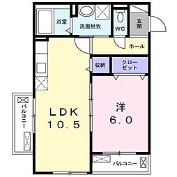 モーションブルー・K 1LDKの間取図画像