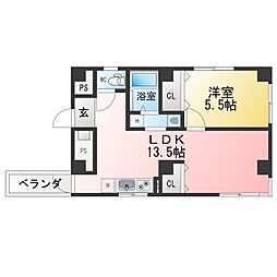 アートビル 1LDKの間取図画像