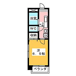 ワイズハウス 1Kの間取図画像