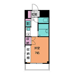 Ｔ’ｓ　ｇａｒｄｅｎ都筑ふれあいの丘 3階ワンルームの間取り
