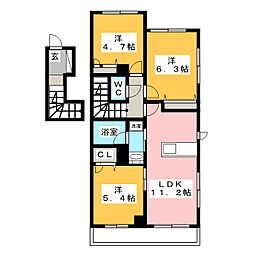 アルンディナリアE 3LDKの間取図画像