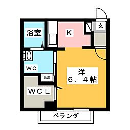 コンフォルト2 ワンルームの間取図画像