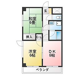 サンステージ21 2DKの間取図画像