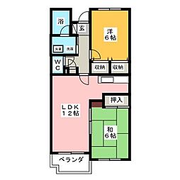 テラス都筑中央公園 2LDKの間取図画像
