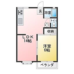 コンドレア勝田C 1LDKの間取図画像