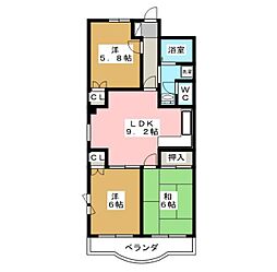 パスタビル 3DKの間取図画像
