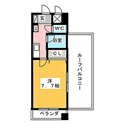 リポザーレ仲町台 1Kの間取図画像