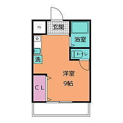 リヴェールサニービル ワンルームの間取図画像