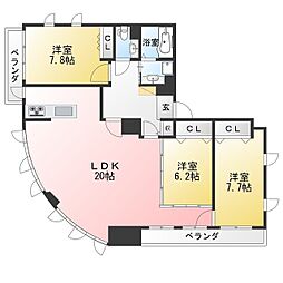アニマリート峰2 3LDKの間取図画像