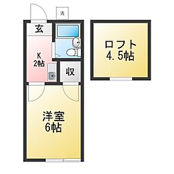サンハイツ山下 1Kの間取図画像