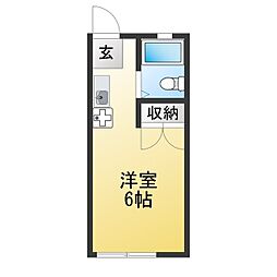 サンシティ鈴木ハイツ ワンルームの間取図画像