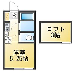 アップルハウス金沢八景 ワンルームの間取図画像