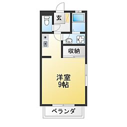STアパート ワンルームの間取図画像