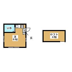 ユナイトステージ衣笠 ワンルームの間取図画像