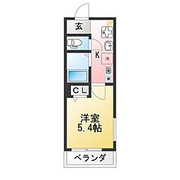 MELLAS海の公園駅 1Kの間取図画像