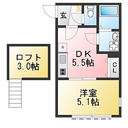 Claire 1DKの間取図画像