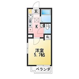 MKY金沢文庫 1Kの間取図画像