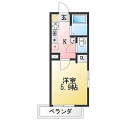 MKY金沢文庫 1Kの間取図画像