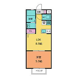 エスポワール 1LDKの間取図画像