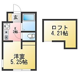 アリエッタ寺前 ワンルームの間取図画像