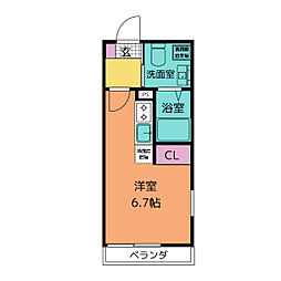 エムズ堀ノ内 ワンルームの間取図画像