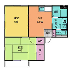 ニシネハイツ第2 2DKの間取図画像