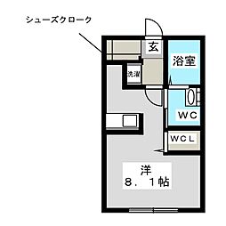 サンシティグリーンハイツC棟 ワンルームの間取図画像