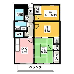アルシオネ横浜 3DKの間取図画像