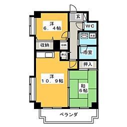 モンヴェール東戸塚 2LDKの間取図画像