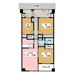 ヴィルヌーブ東戸塚プレジール 3LDKの間取図画像