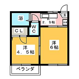 三ッ境マンション 2Kの間取図画像
