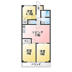 フォレストヴァレー東戸塚 3LDKの間取図画像