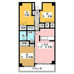 プライムヒルズ東戸塚 3LDKの間取図画像