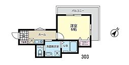 サンス戸塚 1Kの間取図画像