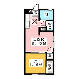 グランヒル湘南 1LDKの間取図画像